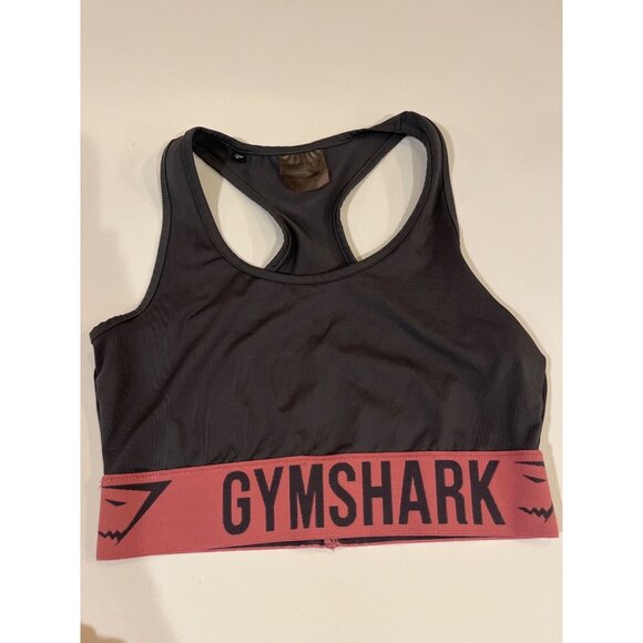 Gymshark Womens Racerback Sports Bra S Polyester Blend Black/Red - Picture 1 of 4
